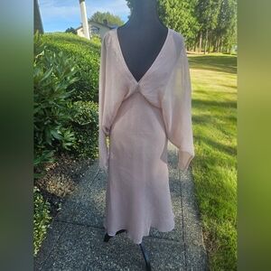 ASOS Elegant Pink V-Neck Dress Small See Pictures For Details